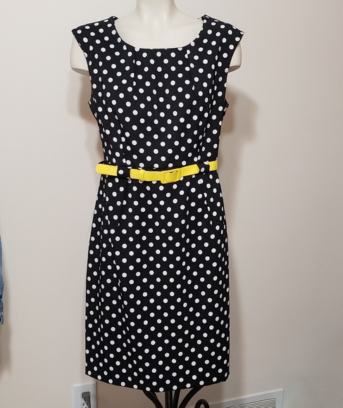 Emma & Michele Dresses & Skirts - Black and white polka dot sleeveless dress 16